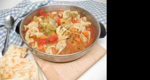 Slow Cooker Chicken Vegetable Soup with Egg Noodles