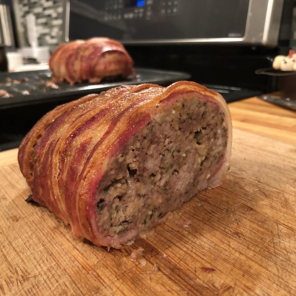 Bacon Wrapped Mushroom Meatloaf