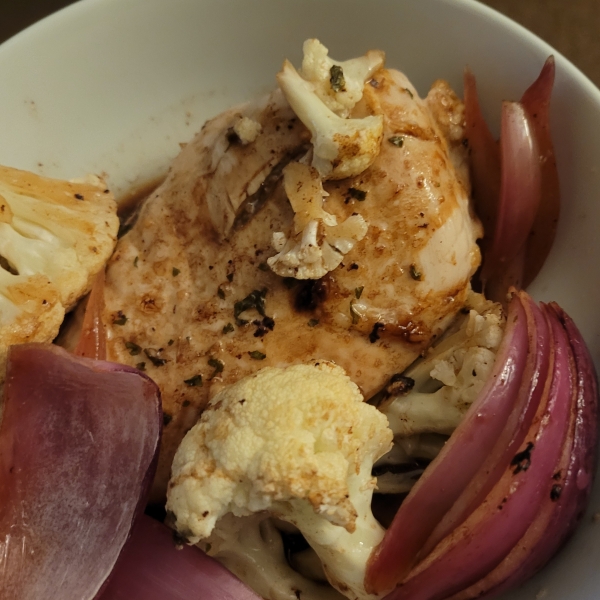 Balsamic Chicken with Red Onions and Potatoes