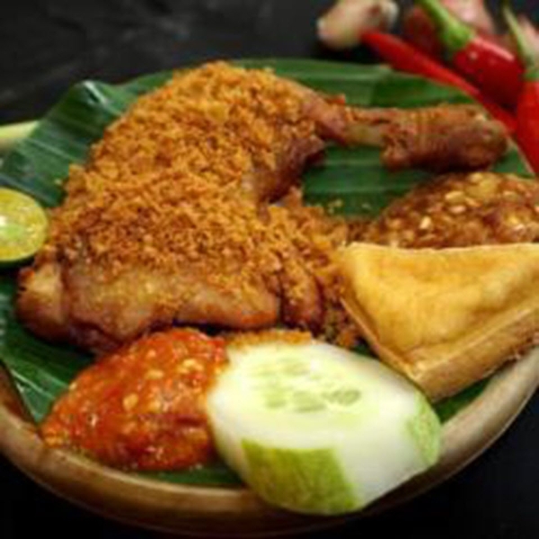 Ayam Penyet Pedas (Indonesian Spicy Penyet Chicken)