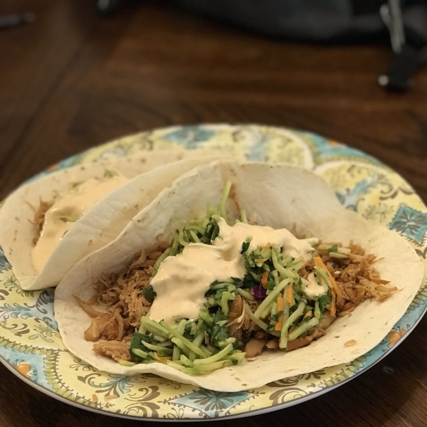 Slow Cooker Asian Chicken Tacos with Broccoli Slaw