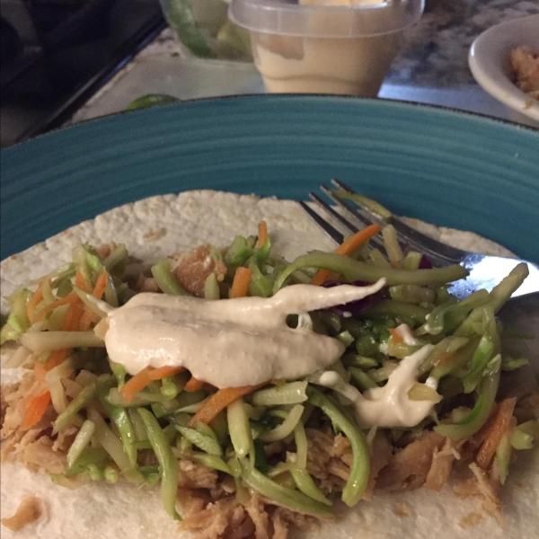 Slow Cooker Asian Chicken Tacos with Broccoli Slaw