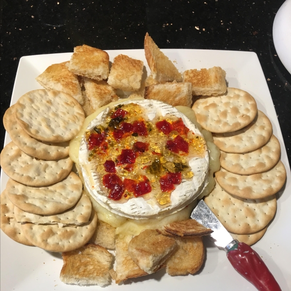 Garlicky Baked Brie