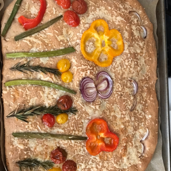 Decorated Focaccia Bread