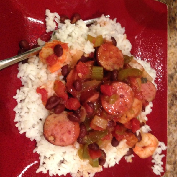 Slow Cooker Creole Black Beans and Sausage