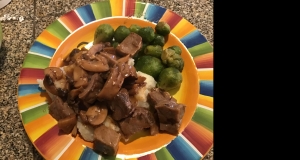 Leftover Prime Rib with Mushrooms and Mashed Potatoes