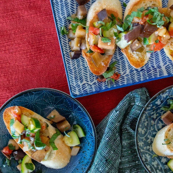 Veggie Delight on Garlic Bread