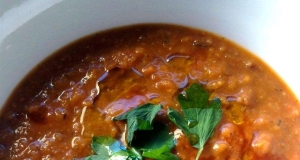 Roasted Pepper and Lentil Soup