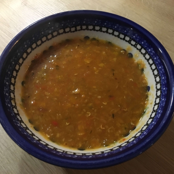 Roasted Pepper and Lentil Soup