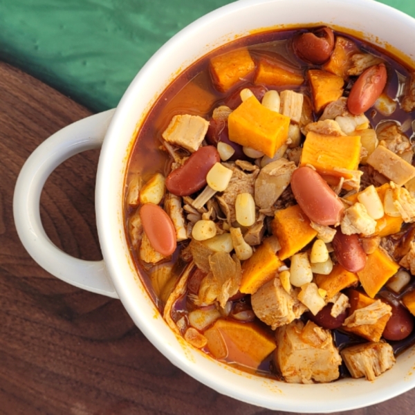 Autumn Rotisserie Chicken Chili