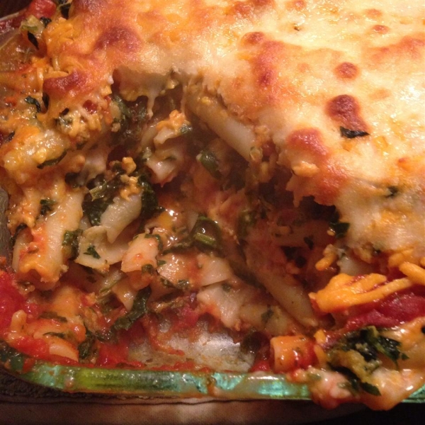 Cheryl's Spinach Cheesy Pasta Casserole