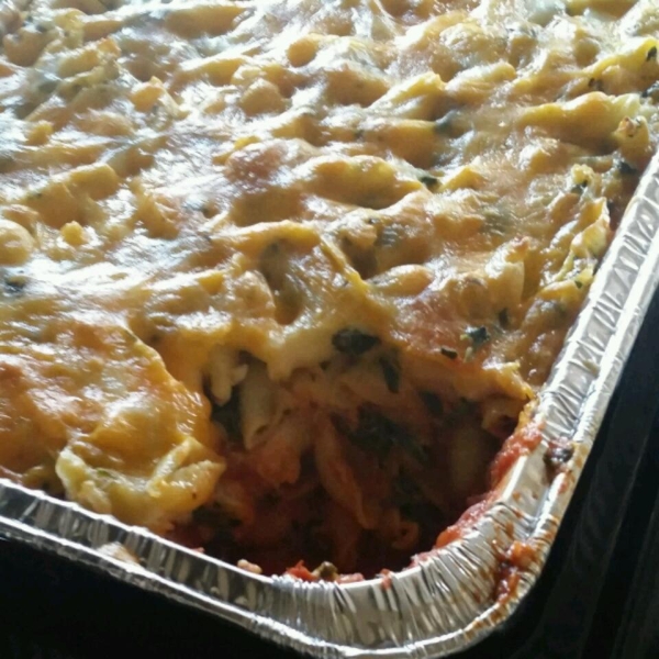 Cheryl's Spinach Cheesy Pasta Casserole