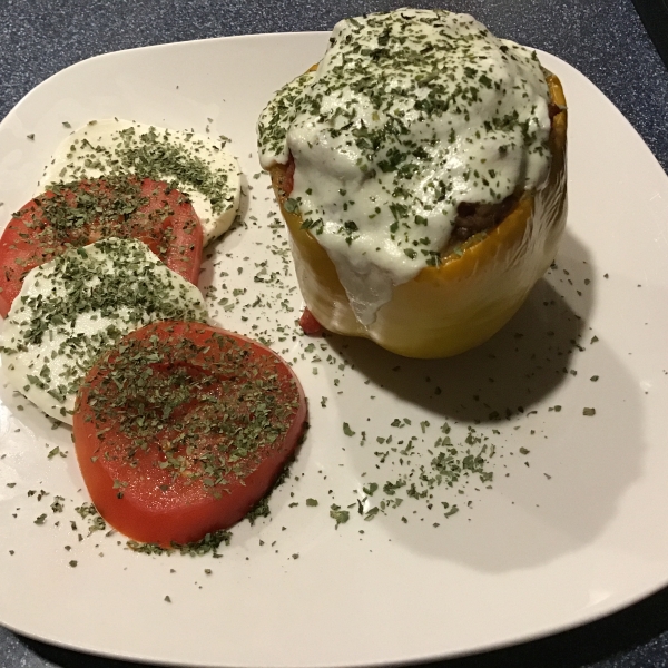 Bison and Brown Rice Stuffed Peppers