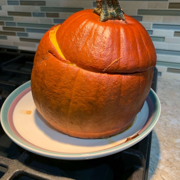 Cinderella Pumpkin Bowl with Vegetables and Sausage