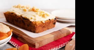 Reduced-Sugar Ginger-Apricot Fruit Cake With Hard Sauce Icing