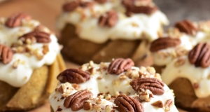 Maple-Pecan Mini Pound Cakes with Maple Cream Cheese Frosting