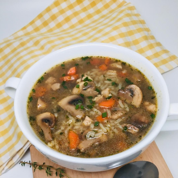 Cremini Mushroom and Rice Soup