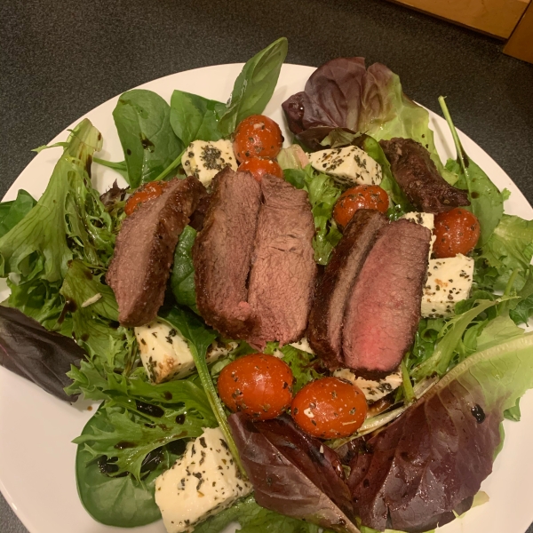 Caprese Salad with Grilled Flank Steak