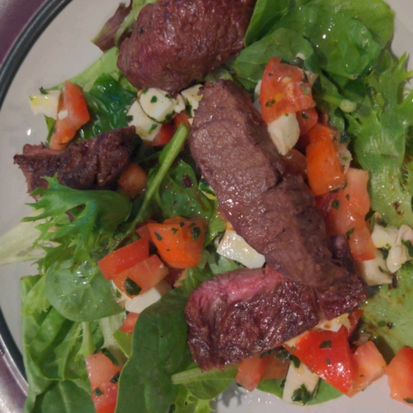 Caprese Salad with Grilled Flank Steak