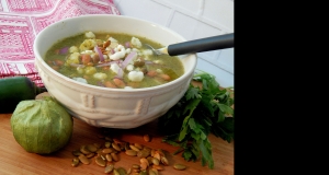 Vegetarian Pozole Verde (Hominy Soup)