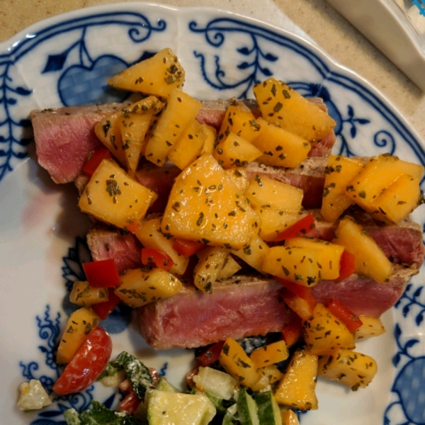 Tuna Steaks with Melon Salsa