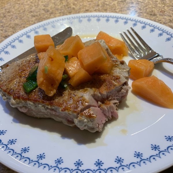 Tuna Steaks with Melon Salsa