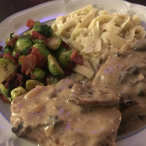 Pork Chops in a Mushroom Wine Sauce