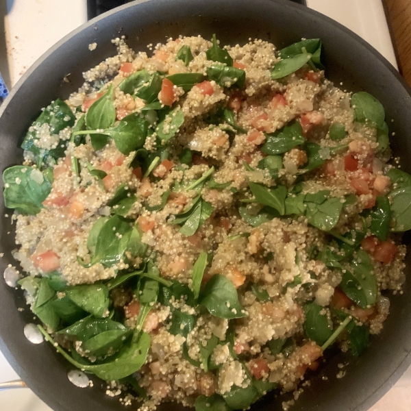 Carrot, Tomato, and Spinach Quinoa Pilaf