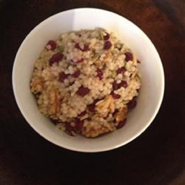 Israeli Couscous with Cranberries, Walnuts, and Sunflower Seeds