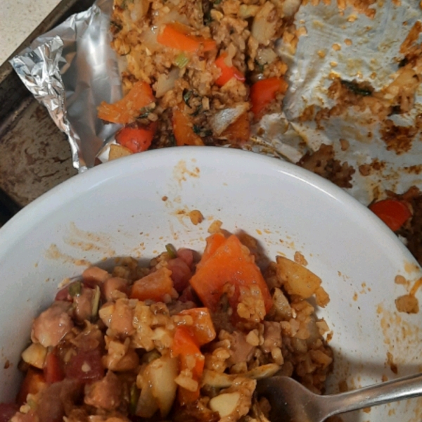 Cauliflower Rice and Beans Fajita Bowls