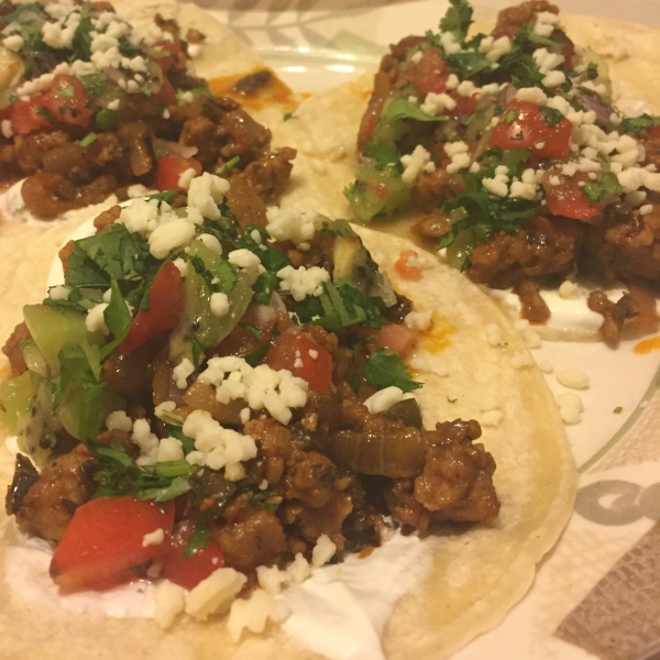 Poblano and Ground Pork Tacos