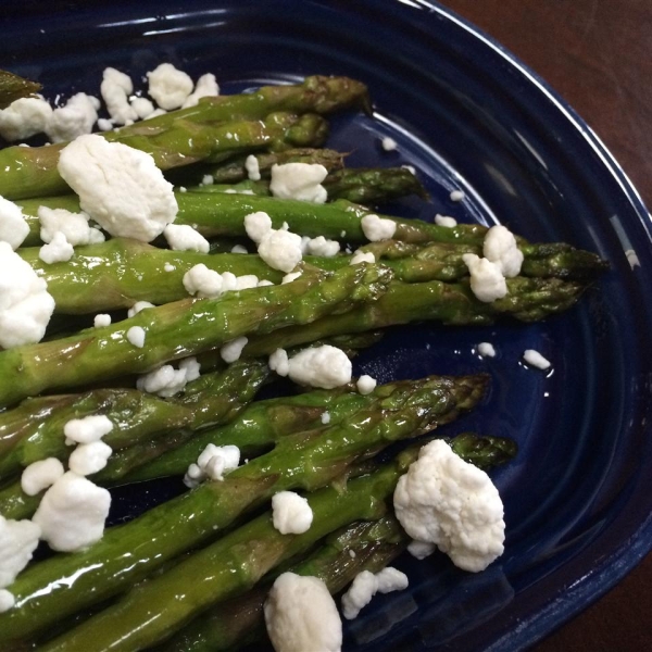 Roasted Asparagus with Lemon and Goat Cheese