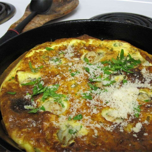 Hangtown Fry with Parmesan and Fresh Herbs