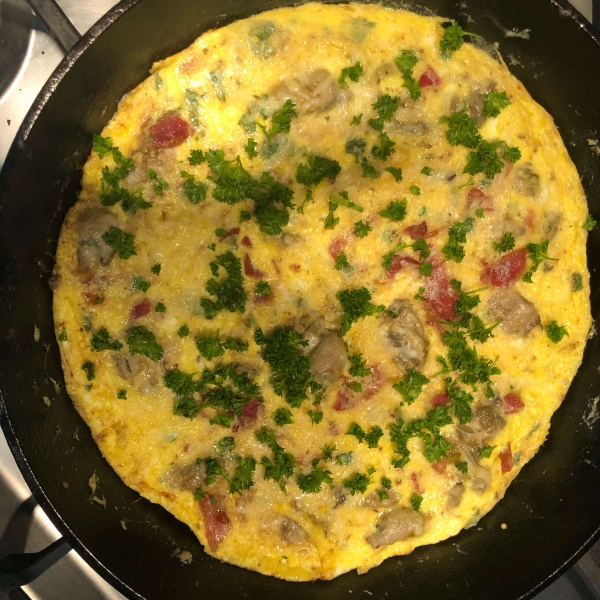 Hangtown Fry with Parmesan and Fresh Herbs