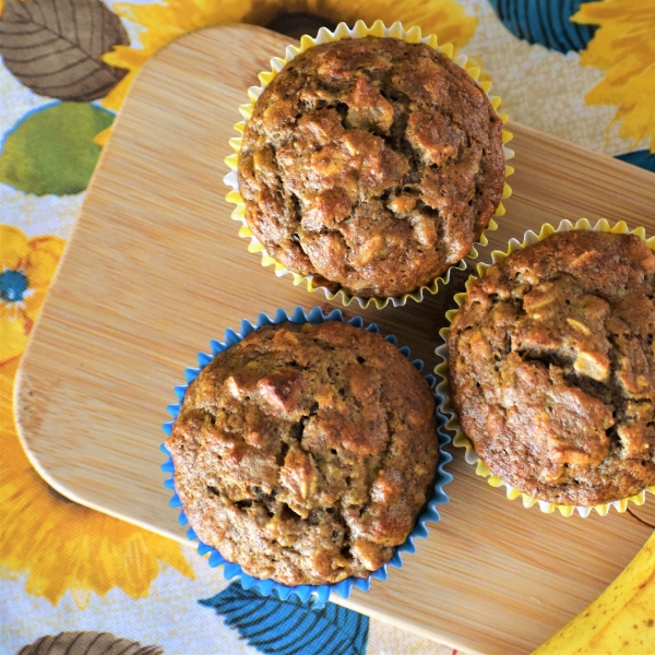 Whole Wheat Banana Oat Muffins