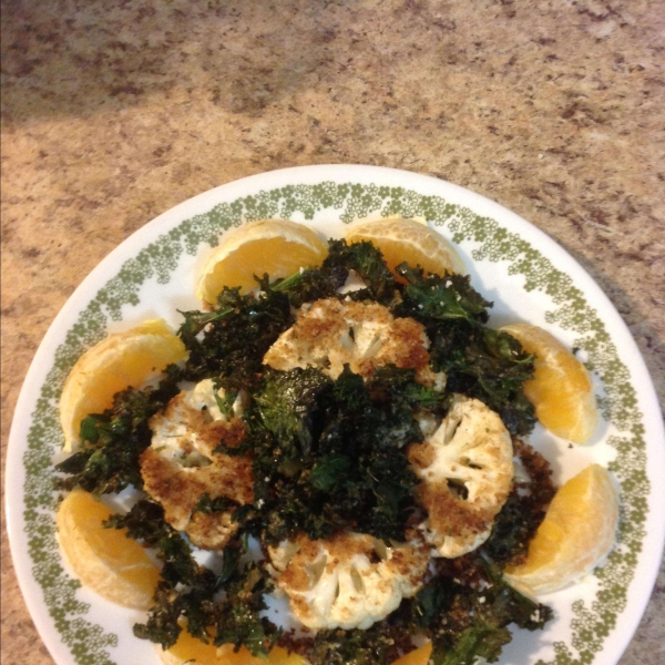 Roasted Cauliflower with Kale Chips and Citrus