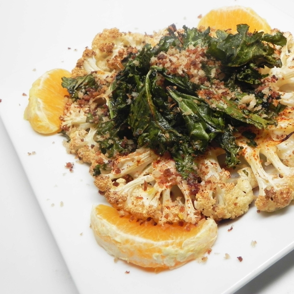 Roasted Cauliflower with Kale Chips and Citrus