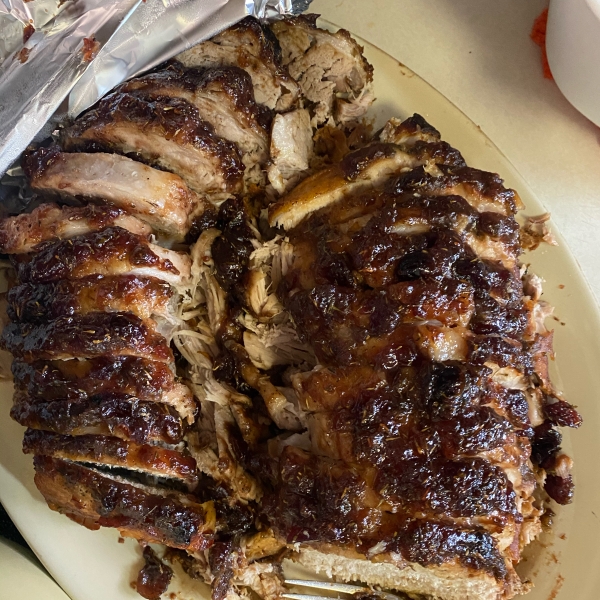 Quick Savory Cranberry Glazed Pork Loin Roast