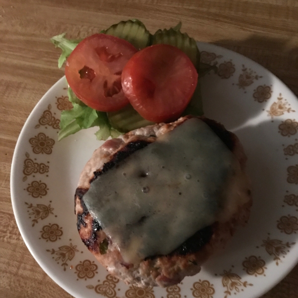 Ground Pork Burger with Smoked Bacon and Cheddar