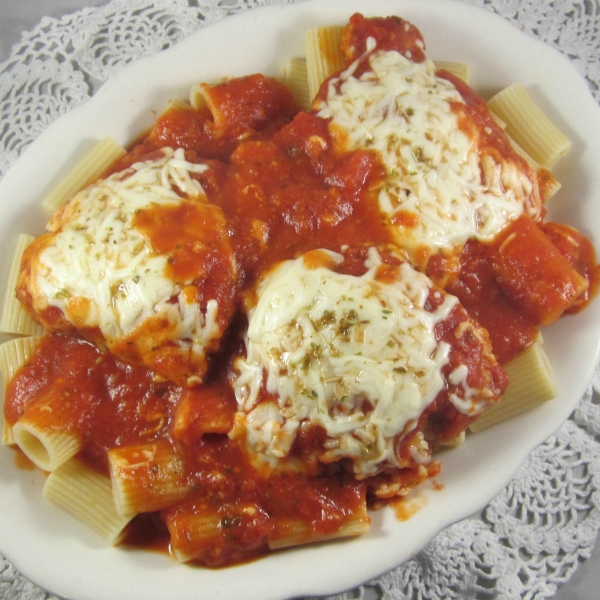 Cindy's Microwave Chicken Parmesan