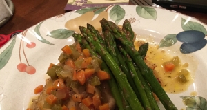 Braised Chicken Breasts in Tasty Mirepoix Ragout