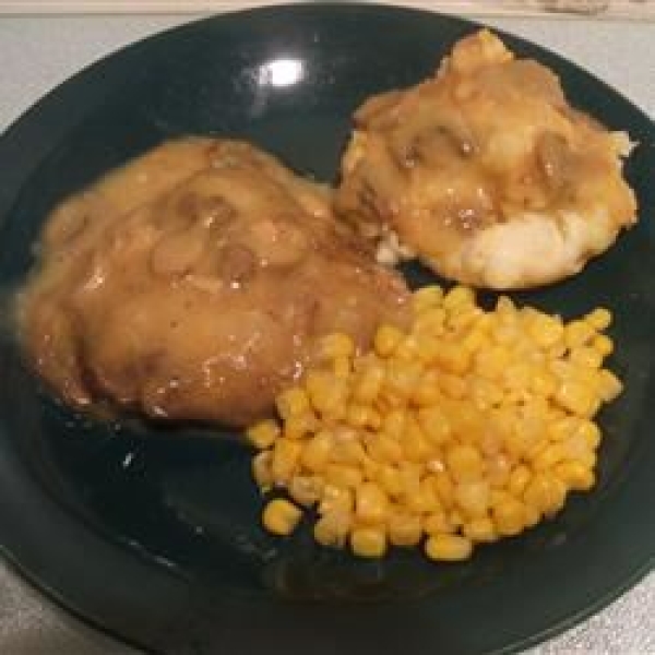 Baked Chicken-Fried Steak with Mushroom Gravy