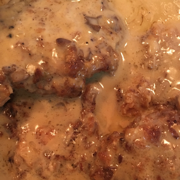 Baked Chicken-Fried Steak with Mushroom Gravy