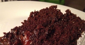 Extra Dark Chocolate Cake with Salted Caramel Sauce