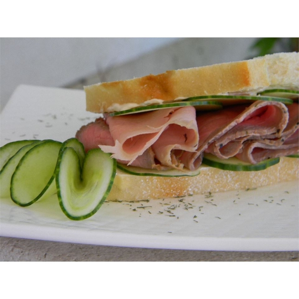 Dill Cream Cheese, Roast Beef and Cucumber Sandwiches