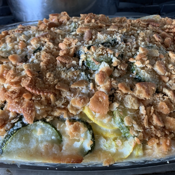 Zucchini Casserole with Cracker Crust