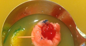 Non-Alcoholic Children's Halloween Punch with Eyeballs and Worms