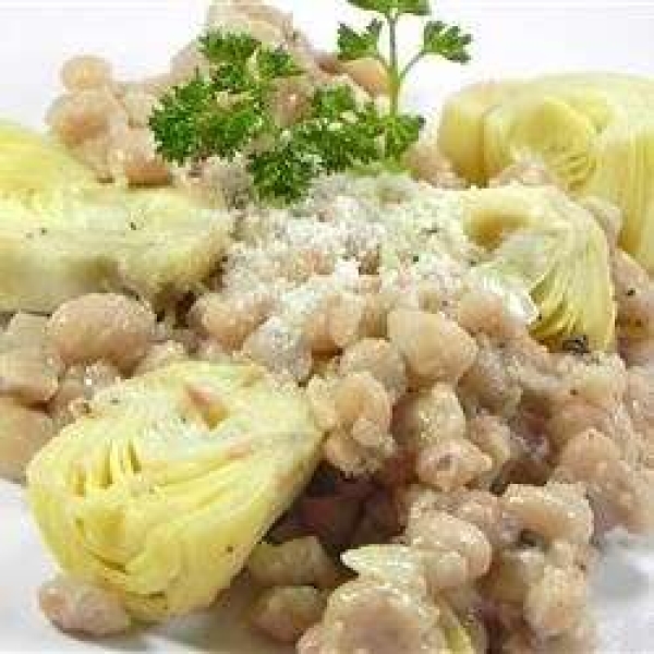 Sauteed Navy Beans and Artichokes