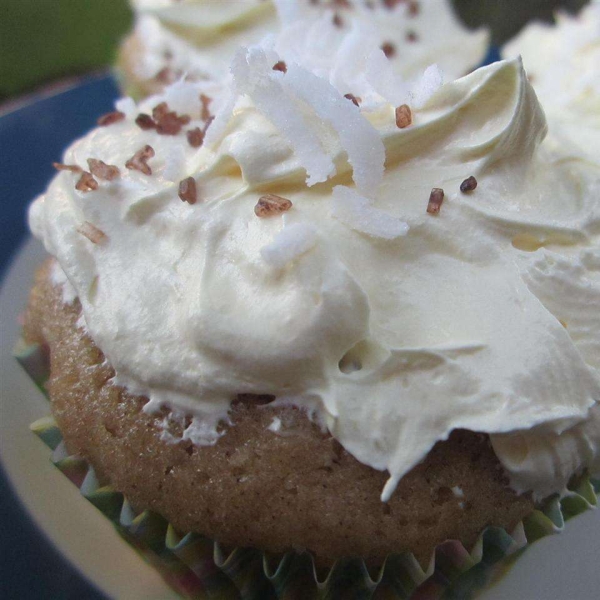 Buttery Cupcakes with Coconut Topping