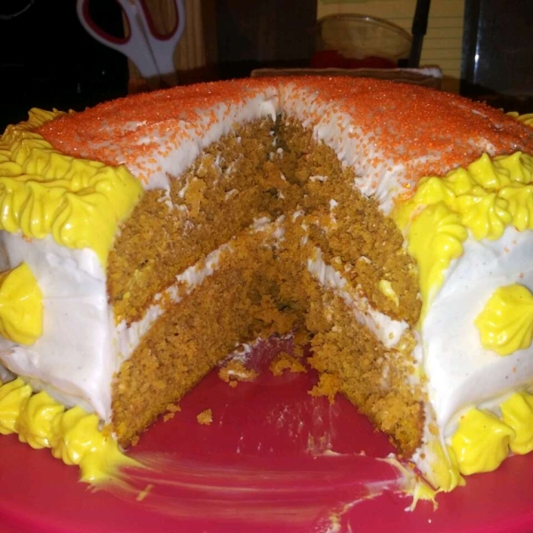 Pumpkin Spice Cake with Cinnamon Cream Cheese Frosting
